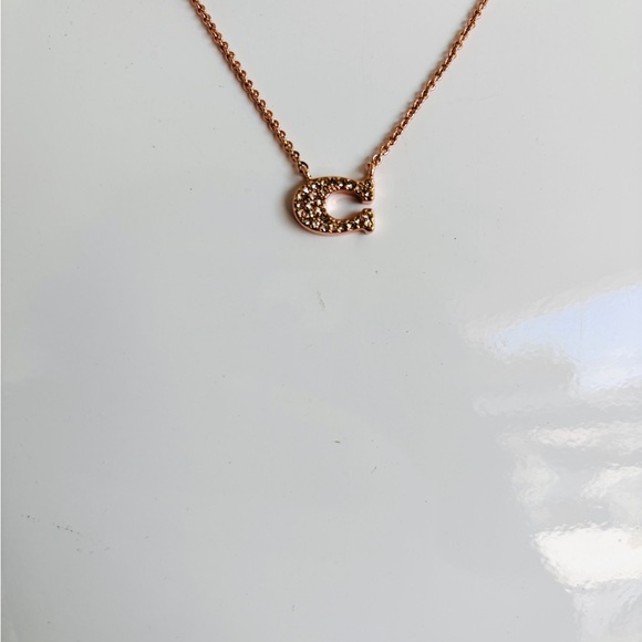 Coach Pave Signature Necklace Rose Gold - Picture 2 of 7